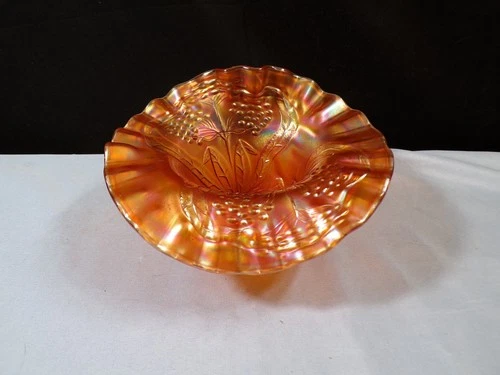 Fenton Marigold Carnival Glass Flowering Dill Jack in the Pulpit Hat Vase INV2