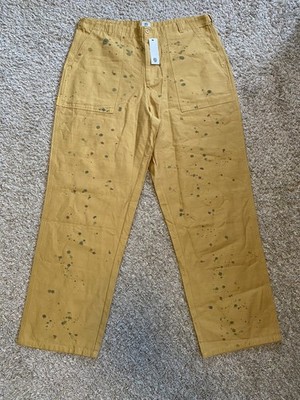 NEW Round Two Army Pants Men Size 38 Military Fatigue khaki baggy paint splatter
