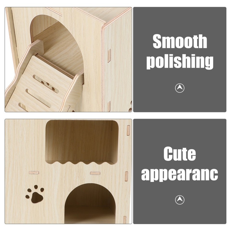 Curated visual reference: Visual Reference: Hamster Wood Hideout With Ladder Wooden Hamster Hide Hut Hiding