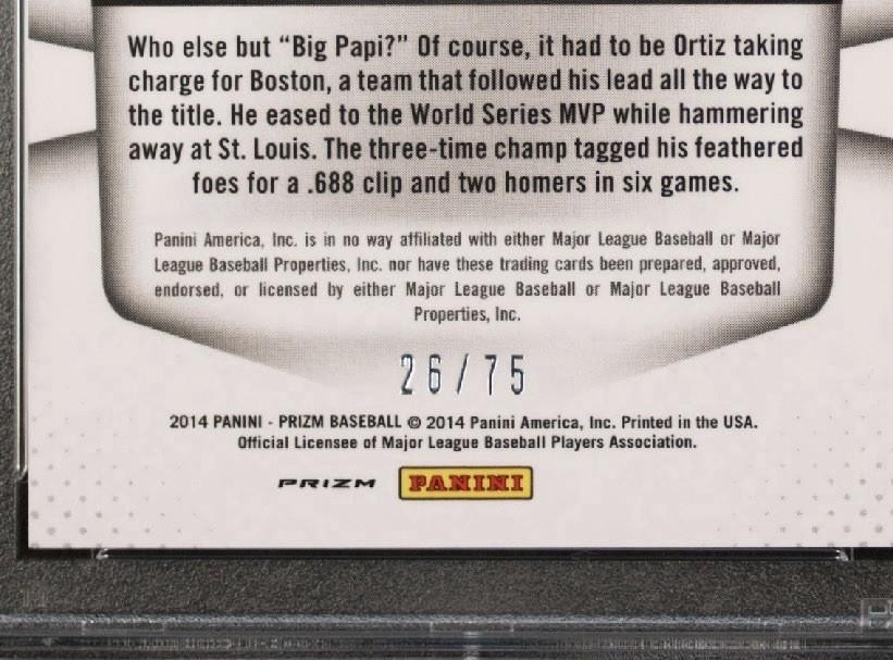 2014 Panini Prizm - David Ortiz #207 Blue Mojo Prizm /75 for sale