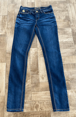 Dereon Beyonce Y2K Embellished Denim Juniors Women s Jeans Sz 3/4