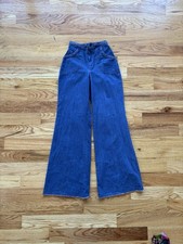 1970s Bell Bottom Jeans W Braided Detail  High Rise  Boho Hippie  Size XS
