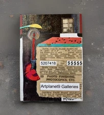 One Night - Original Collage Mixed Media Contemporary Surrealism Mini Art ACEO