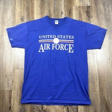 Vintage Russell Athletic Air Force Made in USA Size L T-shirt Blue Rare