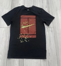 Nike Court Open Heritage Tennis T-Shirt FZ8107 Men s Size Small Black Rare