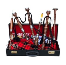 Great Full Size Brown Wallace Bagpipe Rosewood Silver Mounts Bagpipe