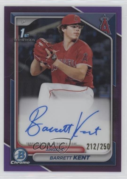 2024 Bowman Chrome Prospect Purple Refractor /250 Barrett Kent #CPA-BK Auto 03hd