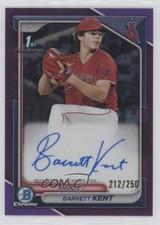 2024 Bowman Chrome Prospect Purple Refractor /250 Barrett Kent #CPA-BK Auto 03hd