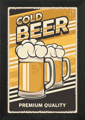 Kaltes Bier Vintage Poster Gerahmt Wandbild Poster Leinwanddruck Bild