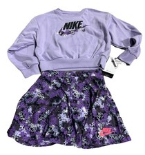 Nike Floral Pullover Sweatshirt  Dri-FIT Skort 2-Piece Set Size 6 Adorable 