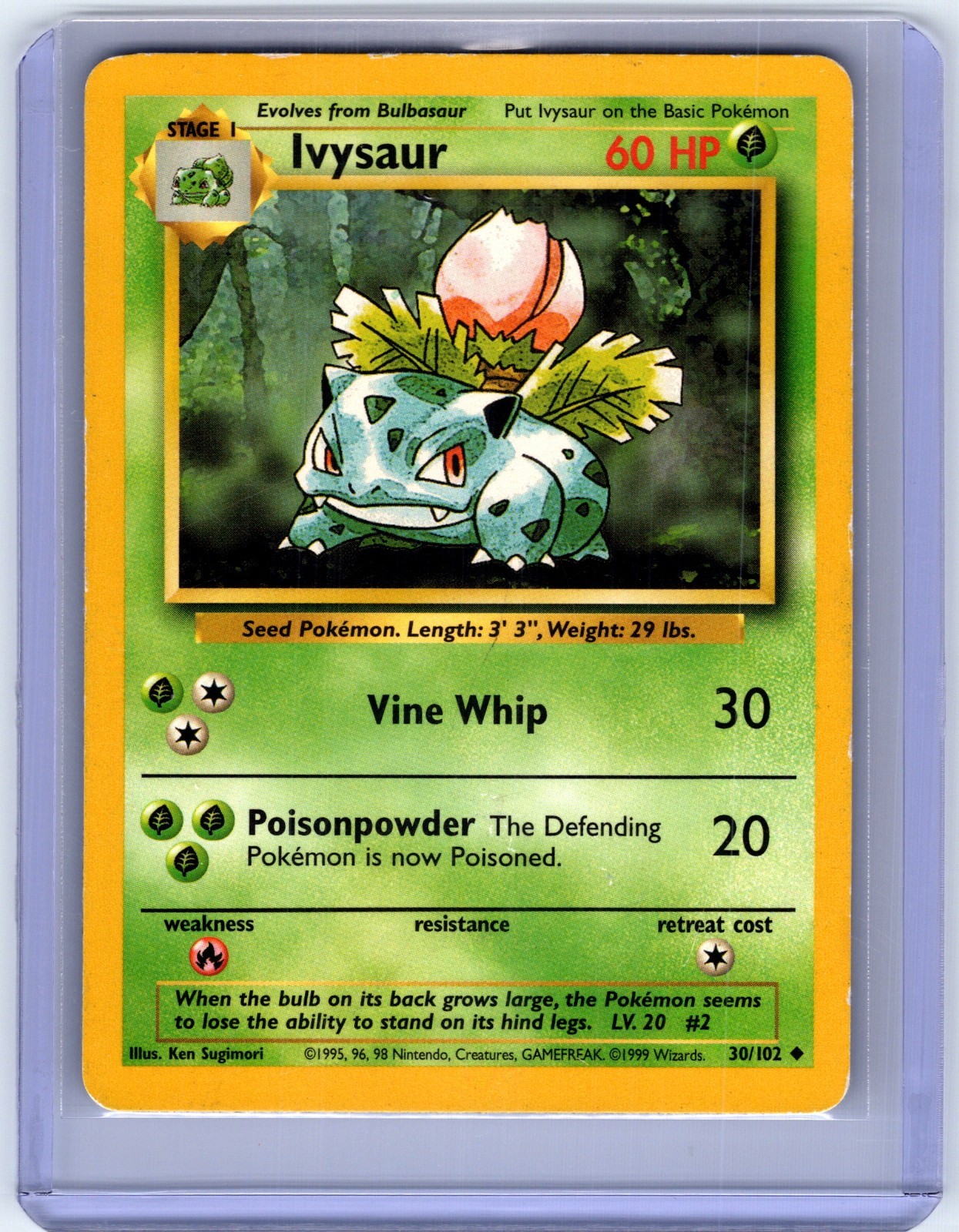 IVYSAUR - 30/102 - Base Set - Pokemon Card - LP