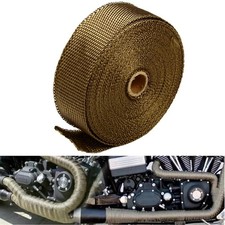 2 50ft Titanium Exhaust Wrap Manifold Header Pipe Heat Wrap Tape W 10 Ties Kit