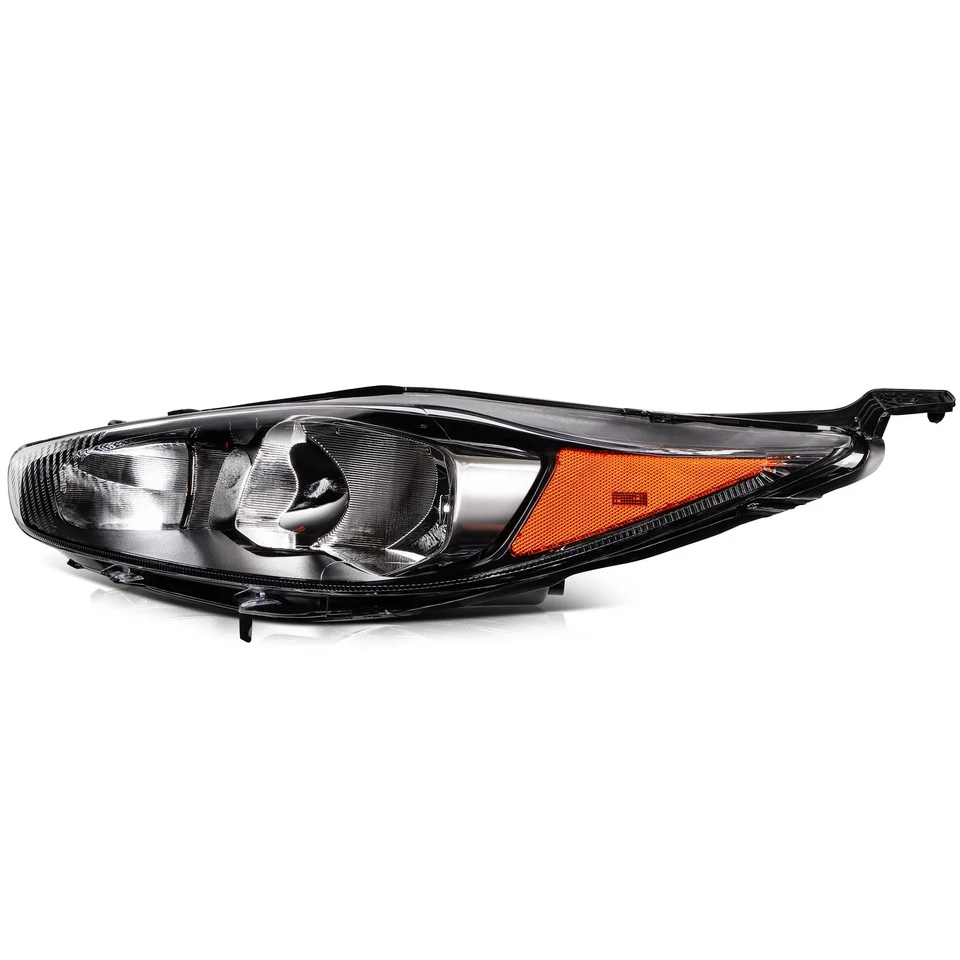 For 2014 2015-2018 Ford Fiesta Black Housing Headlamps Pair Headlights Assembly - Image 4 of 4