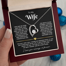 To My Wife Love Heart Necklace birthday anniversary Valentine’s Day Gift