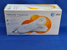 AT&T 205 TRIMLINE Telephone No AC Power Needed WHITE Corded Landline Redial NEW