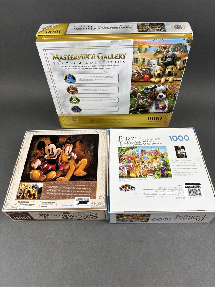 Rompecabezas Disney Mickey 1000 piezas lote de 3 obras maestras Chesterman Animal Foto 4 de 4