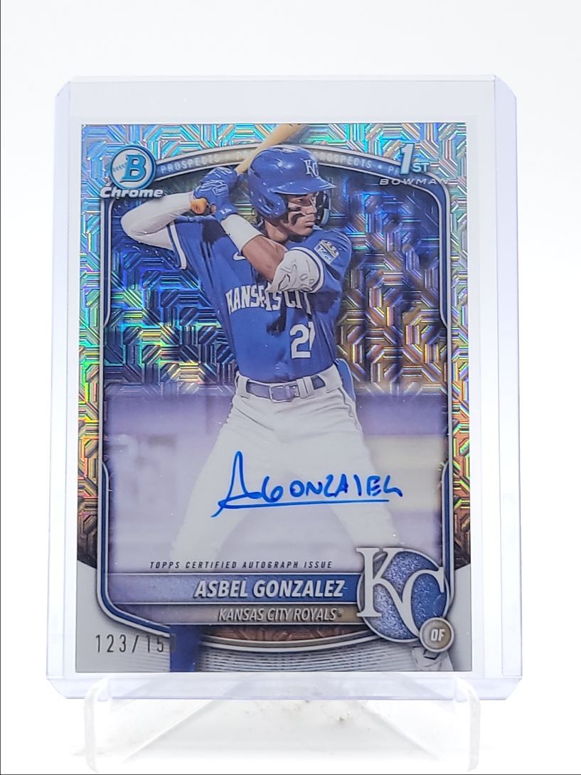 ASBEL GONZALEZ 2025 BOWMAN CHROME 1ST AUTOGRAPH CHOICE HTA AUTO /150 Q5547
