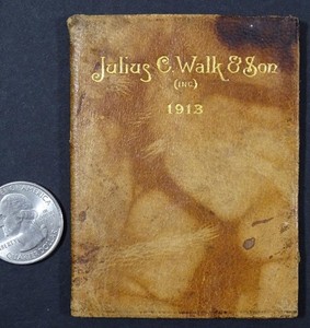 Julius C Walk & Son Inc 1913 Leather Pocket Calendar Jeweler Indianapolis C346
