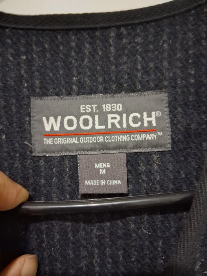 Vintage Woolrich Wool Pinstripe Utility Sport Hunting Vest Pockets Size Medium - Image 4 of 4