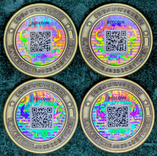 (4) Physical Bitcoin Wallet 10,000 Satoshis = .0001 BTC x4 Funded/Loaded +Bonus!