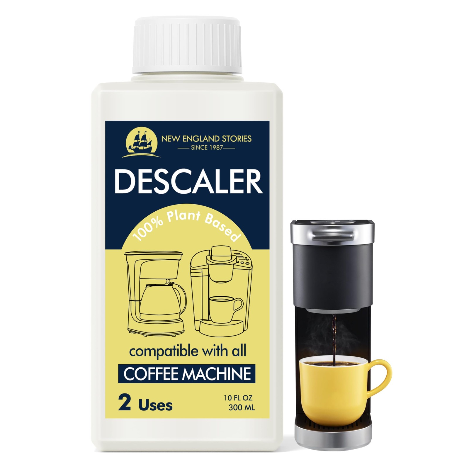 Coffee Machine Descaler - 10oz (2 Uses), Universal Descaling Solution with Ke...