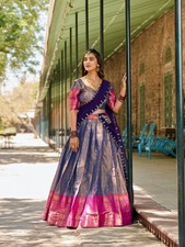 Festive Party Lehenga Choli Kanjivaram Zari Work Dupatta Outfit