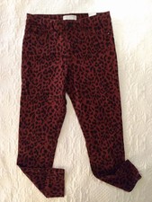 Social Standard by Sanctuary Burgundy Leopard Animal Print Ankle Skinny Jeans 6