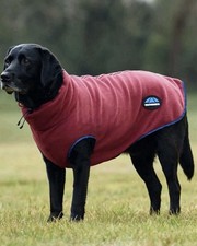 Weatherbeeta Comfitec Fleece Zip Dog Coat 75cm XL Burgundy/ Navy Jacket