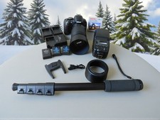 Nikon D3100 Digital SLR Camera Black w/Carry Bag and Extras Shutter Count 1244 