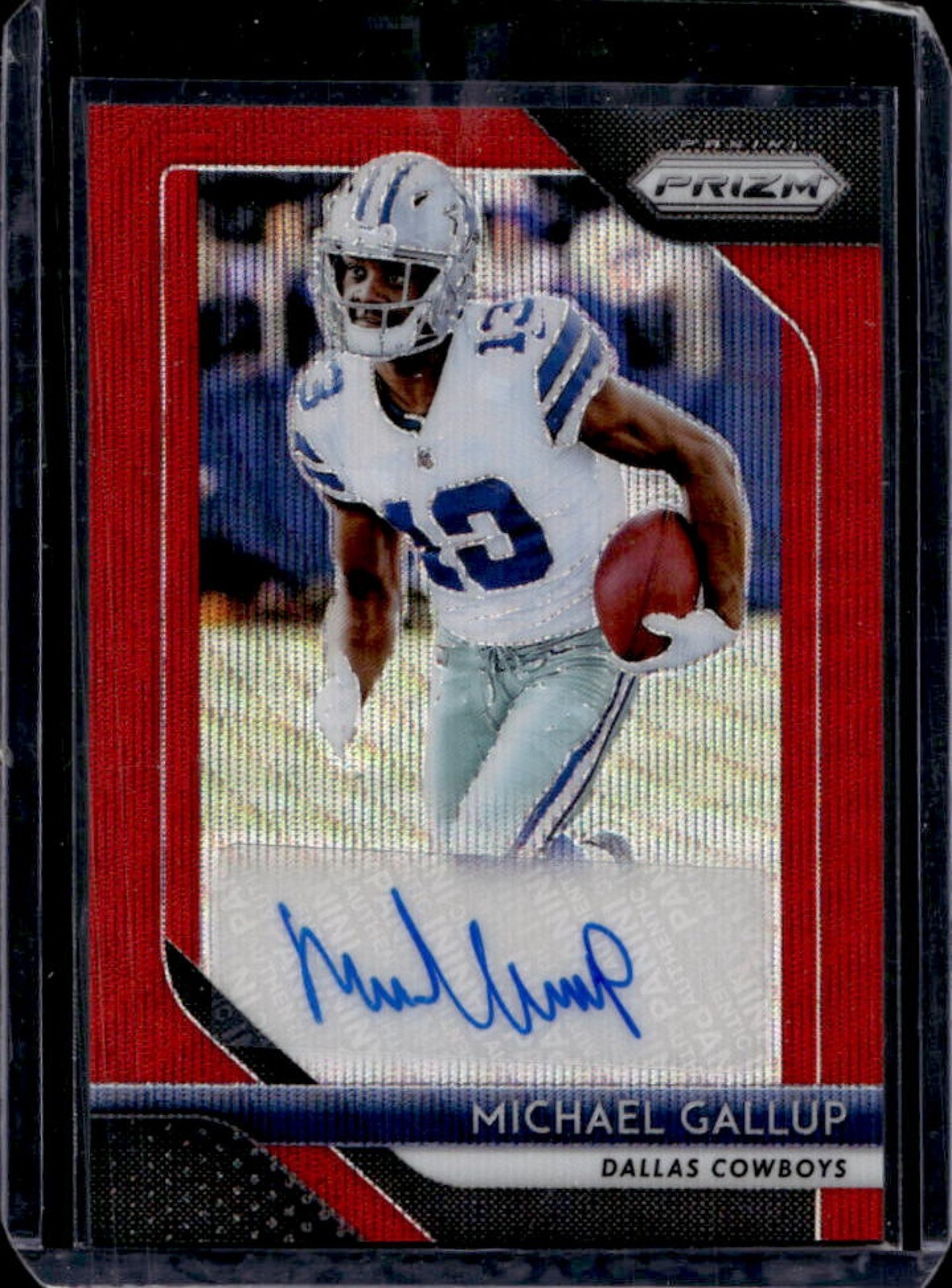 Michael Gallup Panini Prizm Rookie Autographs #MG Red Wave