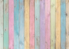 Colorful Wood Photography Backdrop 7x5FT Easter Pastel Rustic Rainbow Spring