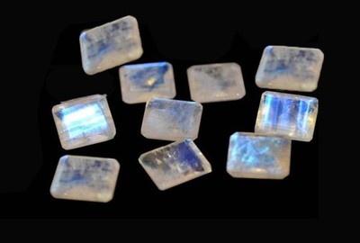 5x7mm Rainbow Moonstone Natural Octagon Faceted Cut Loose Gemstone