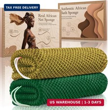 African Net Sponge Authentic 2 Pieces Gentle Exfoliating Body Scrubber Bath Spon