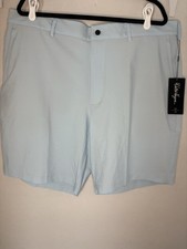 Walter Hagen 11 Men's Golf Shorts Light Blue Size 42 Flat Front Wrinkle Resista…