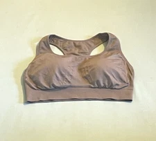 Nowsunday 2XL Grey Padded Gym Undergarment Seamless Racerback No Wire Sports Bra
