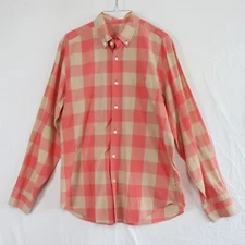 J Crew Shirt Mens Medium Light Weight Casual Pocket Button Up Plaid Long Sleeve