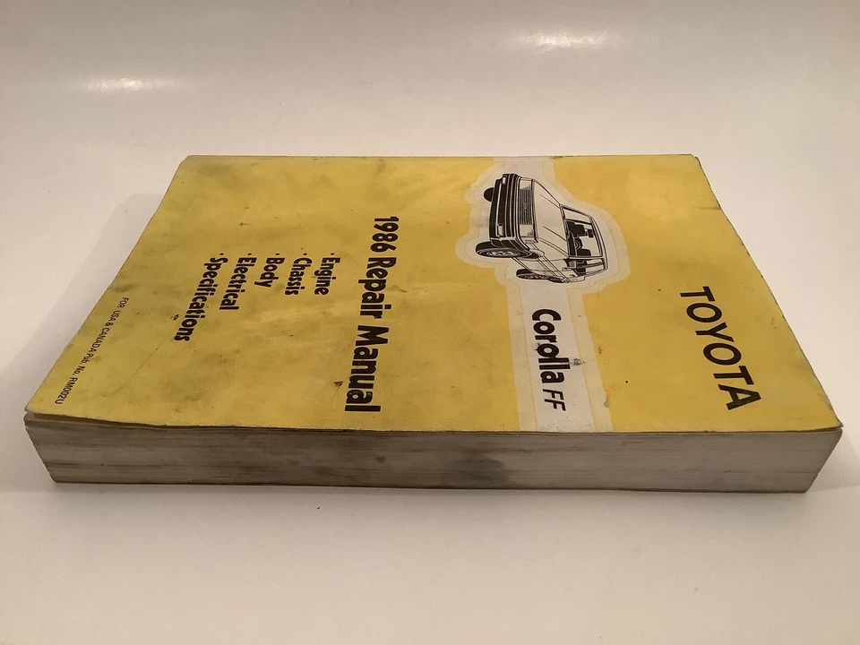 1986 TOYOTA COROLLA FF SERVICE SHOP REPAIR MAINTENANCE GUIDE MANUAL BOOK - Image 4 of 4