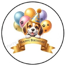 HAPPY BIRTHDAY BEAGLE DOG ENVELOPE SEALS LABELS STICKERS PARTY FAVORS