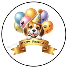 HAPPY BIRTHDAY BEAGLE DOG ENVELOPE SEALS LABELS STICKERS PARTY FAVORS