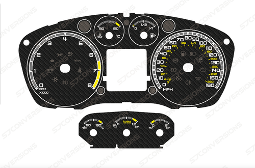 Ford Focus ST Mk2 Carbon Dial Cards 8 Colours Gauges - Picture 3 of 8