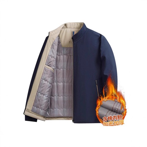 Herren Winter Warm Dick Jacke Arbeit Seide Baumwolle Padd Reißverschluss Freizeit Mantel Neu - Bild 6 von 12