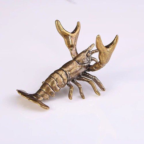 2x Brass Lobster Pen Holder Creative Vintage Desk Ornament Gift Sculpture USA - Picture 6 of 13