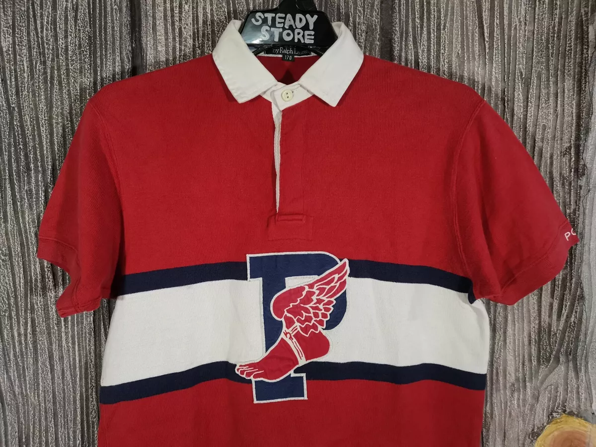 VINTAGE POLO RALPH LAUREN P WING RUGBY SHIRT M STADIUM BEAR SKI SPORT NOT JACKET