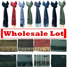 Unisex Winter 100% CASHMERE Stripe Plain Scarves Wool SCOTLAND Made Scarf Lot