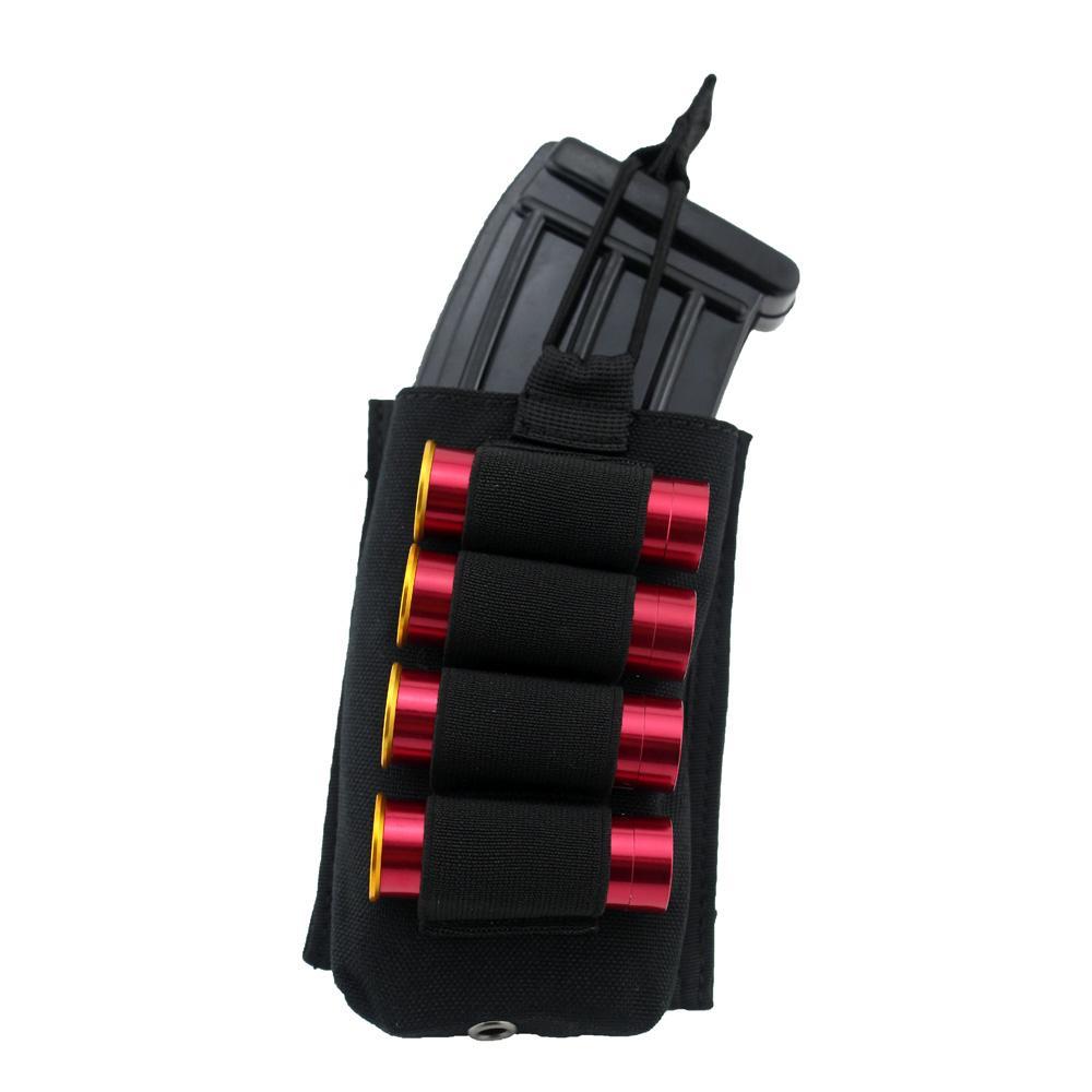 Molle Magazine Pouch W 4 Round 12G Elastic Holder for Rapid