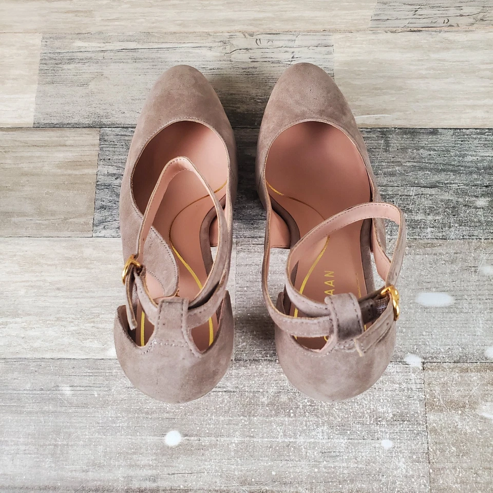 Cole Haan Remi 女式凉鞋 6.5 B 码爱尔兰咖啡麂皮绒厚底踝带 — 第 4/4 张图片