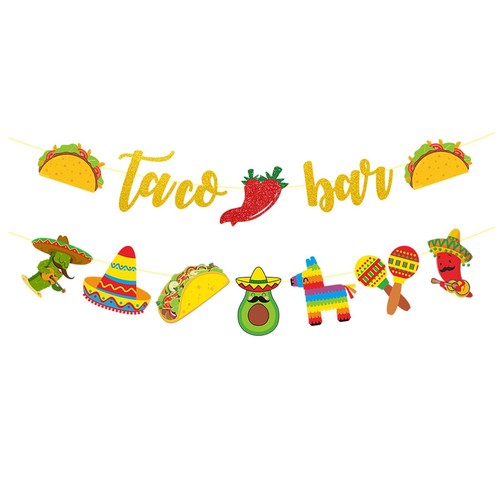 Taco Bar Party Decoration Kit - Taco Bar Banner and Mexican Fiesta Party Bann...
