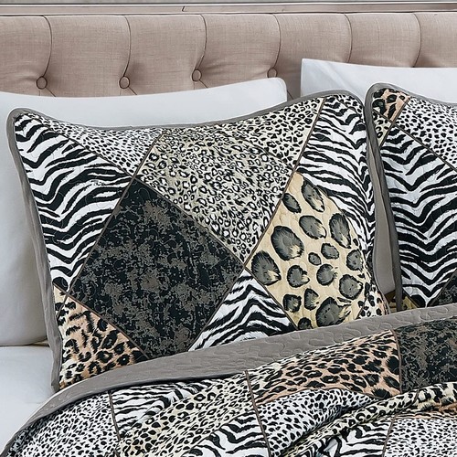 3 Piece Animal Print Bedspread Leopard Zebra Cheetah Printed Quilt Set Jungle... - 第 3/8 張圖片
