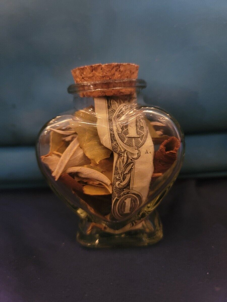 Abundance Spell Bottle Prosperity Mini Herb Bottle Witch 