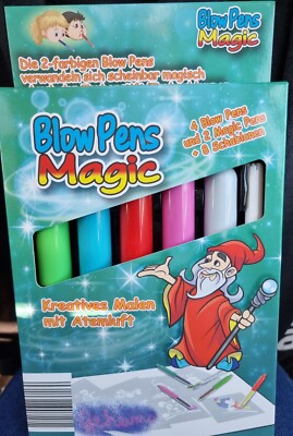 4 Blow-Pens - 2 Magic Pens  Kreatives Malen mit Atemluft